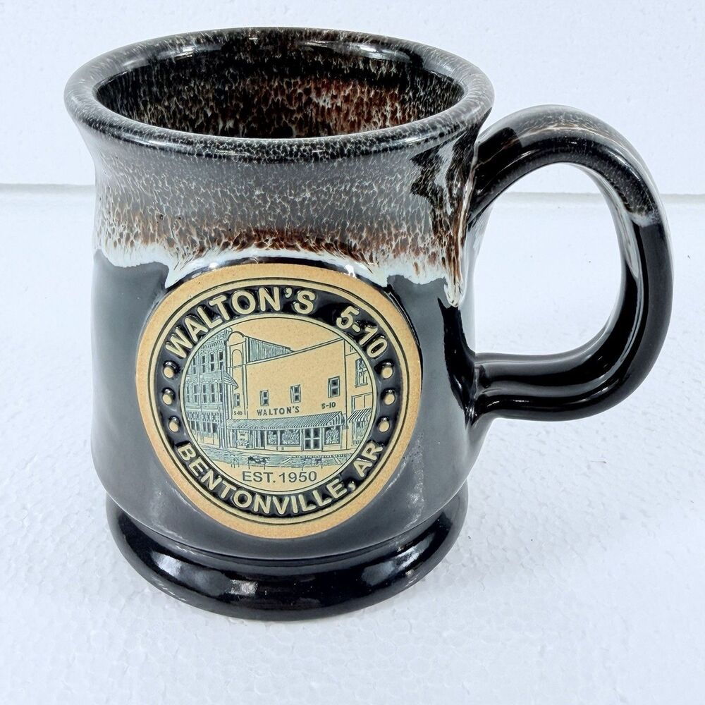 Deneen Pottery Waltons 5-10 Bentonville AR Coffee Mug Walmart Hand Thrown Cup